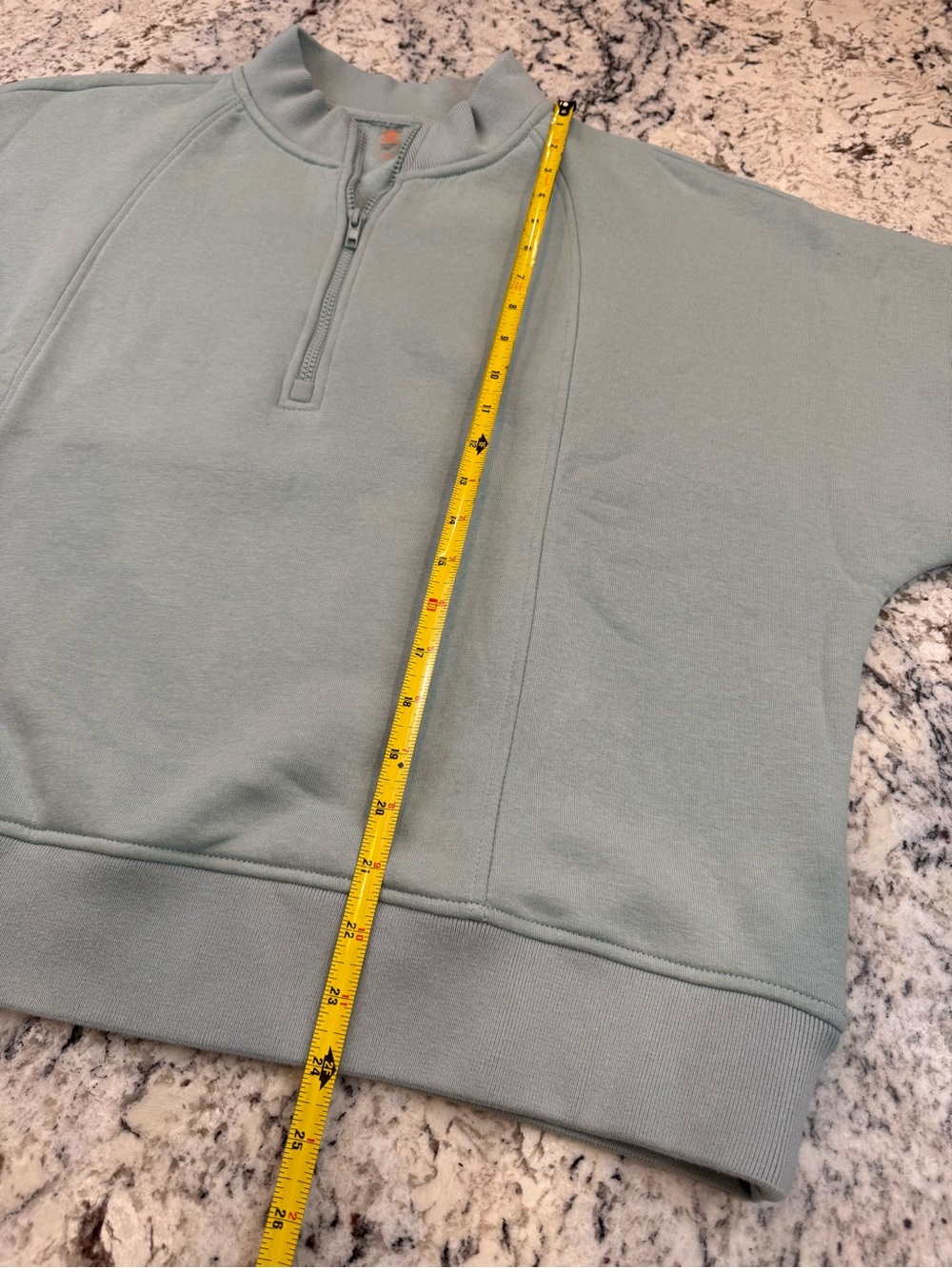 Mono B 3XL Sage Green Oversized Quarter Zip Pullover Sweatshirt - Picture 6 of 9